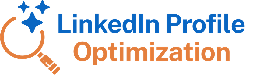 The LinkedIn Profile Optimization logo with a magnifying glass